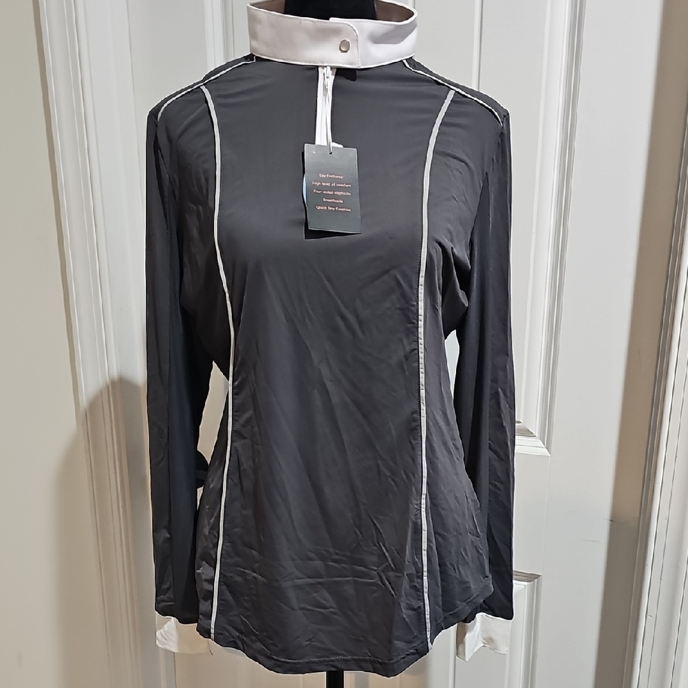 NWT HR-Farm Equestrian Long Sleeve Ice Feel Riding/Show Shirt Women, Size MEDIUM